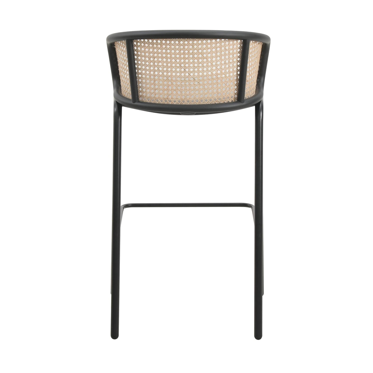 LeisureMod Ervilla Bar Stool with Black Powder Coated Steel Frame Set of 2 - 37"