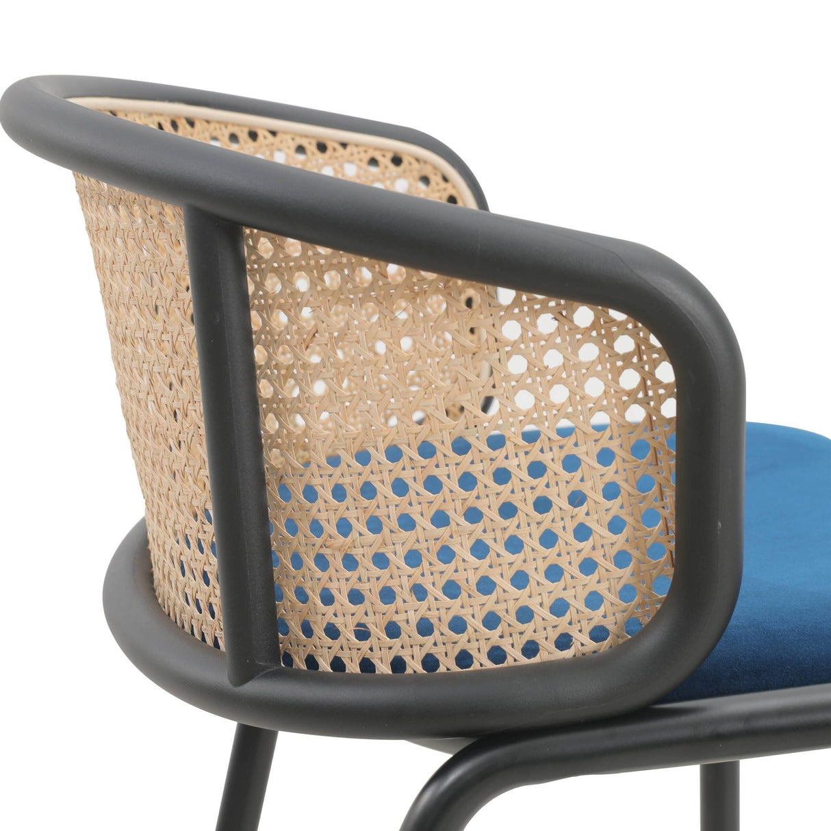LeisureMod Ervilla Bar Stool with Black Powder Coated Steel Frame Set of 2 - 37"