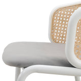 LeisureMod Ervilla Bar Stool with White Powder Coated Steel Frame - 37"