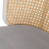 LeisureMod Ervilla Bar Stool with White Powder Coated Steel Frame - 37"