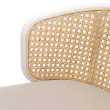 LeisureMod Ervilla Bar Stool with White Powder Coated Steel Frame - 37"