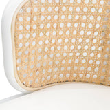 LeisureMod Ervilla Bar Stool with White Powder Coated Steel Frame - 37"