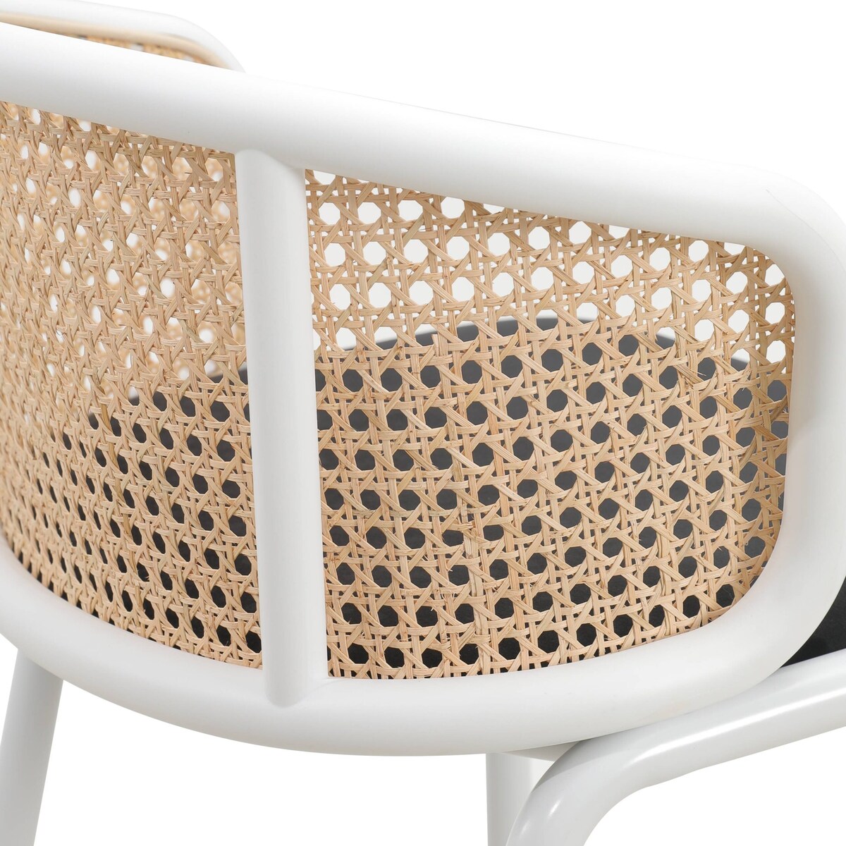 LeisureMod Ervilla Bar Stool with White Powder Coated Steel Frame - 37"