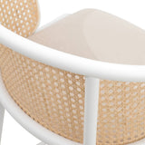 LeisureMod Ervilla Bar Stool with White Powder Coated Steel Frame - 37"