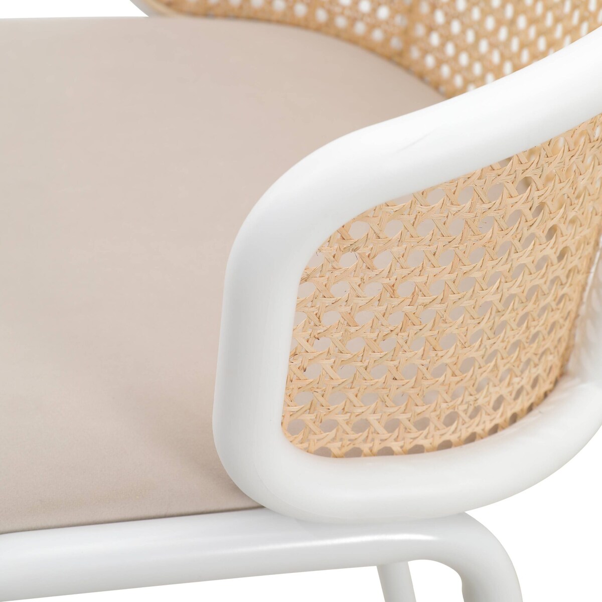 LeisureMod Ervilla Bar Stool with White Powder Coated Steel Frame - 37"