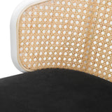 LeisureMod Ervilla Bar Stool with White Powder Coated Steel Frame - 37"