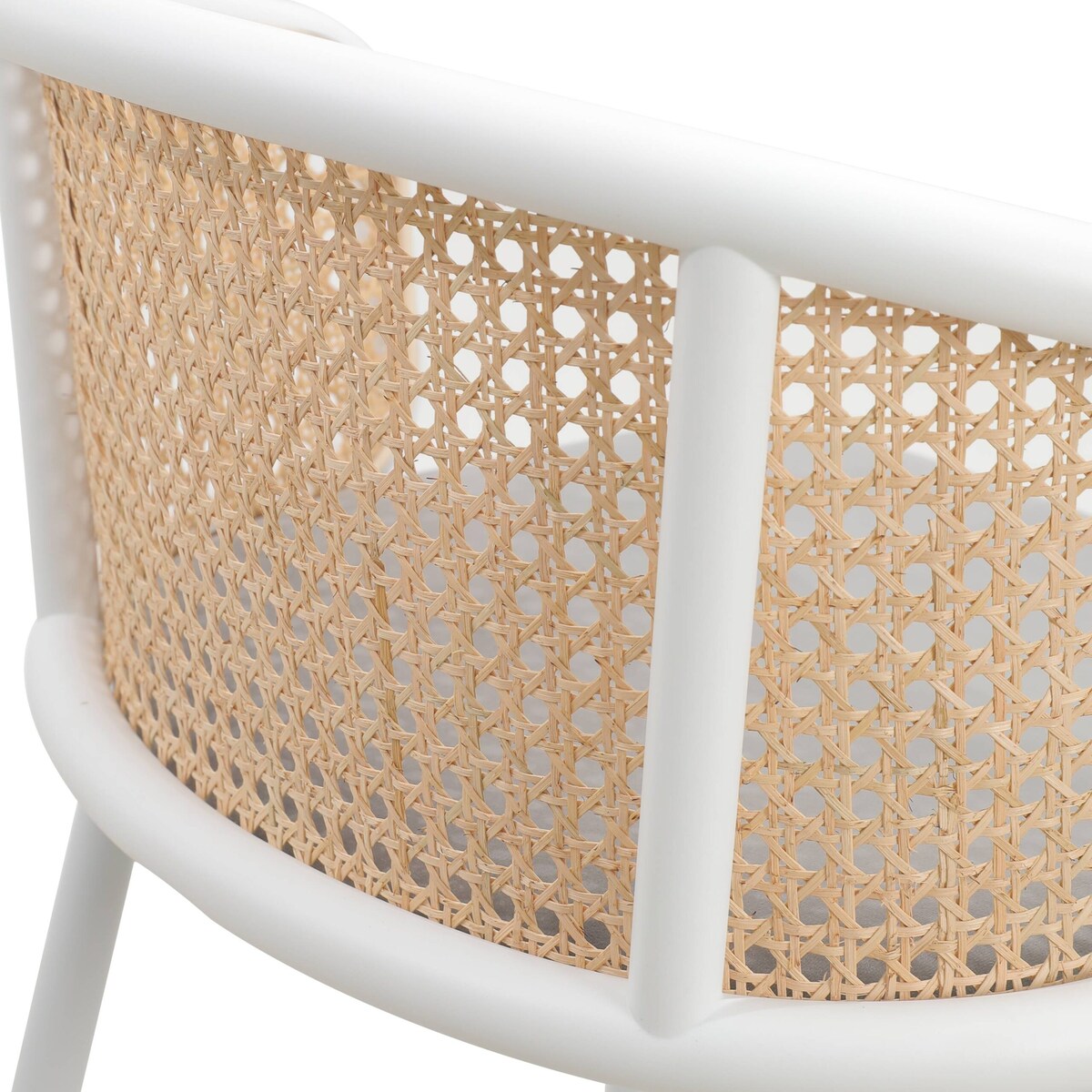 LeisureMod Ervilla Bar Stool with White Powder Coated Steel Frame - 37"