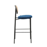 LeisureMod Euston Modern Wicker Bar Stool with Powder Coated Steel Frame - 42"