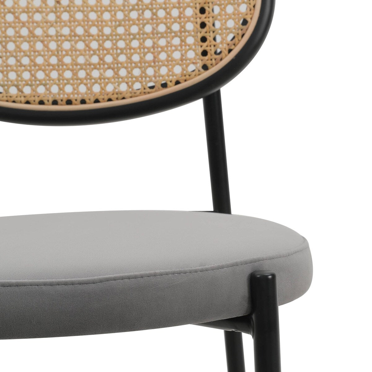 LeisureMod Euston Modern Wicker Bar Stool with Powder Coated Steel Frame - 42"