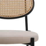 LeisureMod Euston Modern Wicker Bar Stool with Powder Coated Steel Frame - 42"