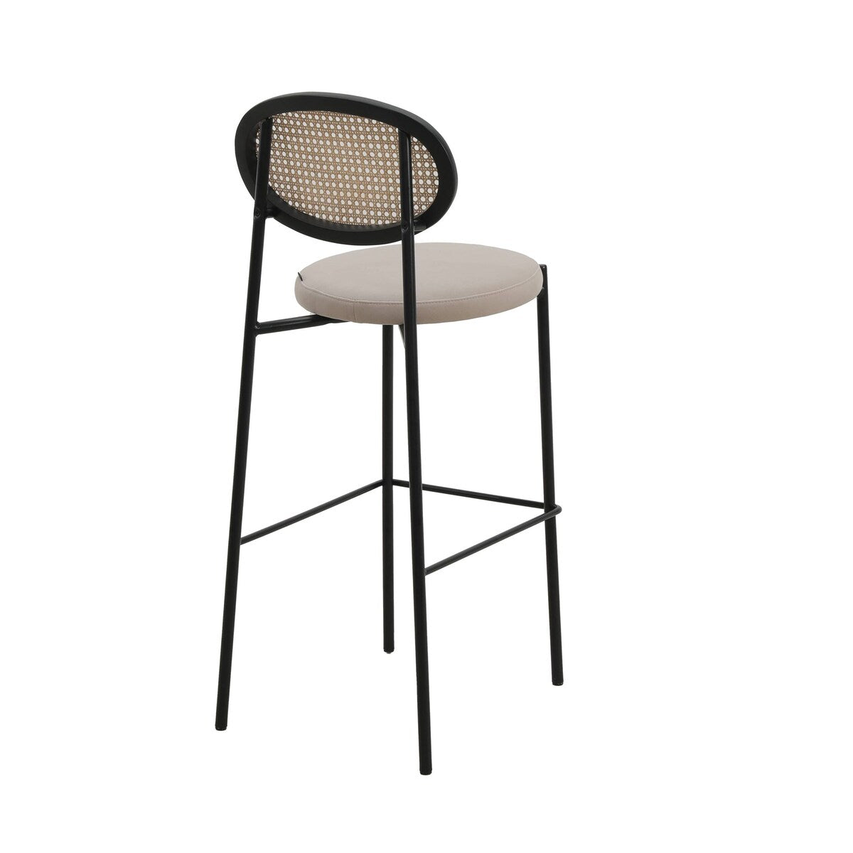 LeisureMod Euston Wicker Bar Stool with Powder Coated Steel Frame, Set of 2 - 42"