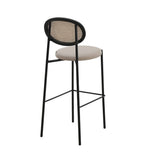 LeisureMod Euston Wicker Bar Stool with Powder Coated Steel Frame, Set of 2 - 42"