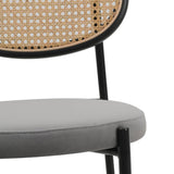 LeisureMod Euston Wicker Bar Stool with Powder Coated Steel Frame, Set of 2 - 42"