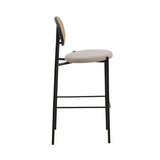 LeisureMod Euston Wicker Bar Stool with Powder Coated Steel Frame, Set of 2 - 42"