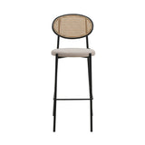 LeisureMod Euston Wicker Bar Stool with Powder Coated Steel Frame, Set of 2 - 42"