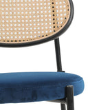 LeisureMod Euston Wicker Bar Stool with Powder Coated Steel Frame, Set of 2 - 42"