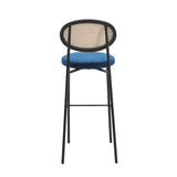 LeisureMod Euston Wicker Bar Stool with Powder Coated Steel Frame, Set of 2 - 42"