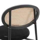 LeisureMod Euston Wicker Bar Stool with Powder Coated Steel Frame, Set of 2 - 42"