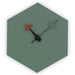 Manchester Silent Simple Hexagon Shaped Non Ticking Wall Clock with Aluminum Hands for Home Office Living Room(Battery Included)