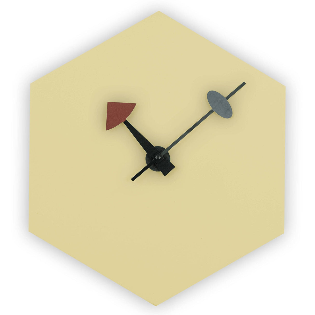 Manchester Silent Simple Hexagon Shaped Non Ticking Wall Clock with Aluminum Hands for Home Office Living Room(Battery Included)
