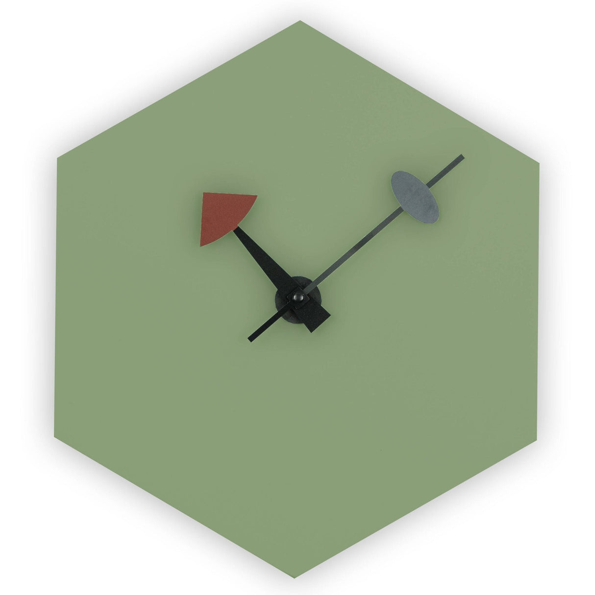 Manchester Silent Simple Hexagon Shaped Non Ticking Wall Clock with Aluminum Hands for Home Office Living Room(Battery Included)