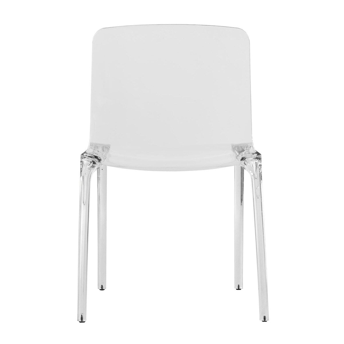 LeisureMod Murray Modern Dining Chair, Set of 2 - Clear