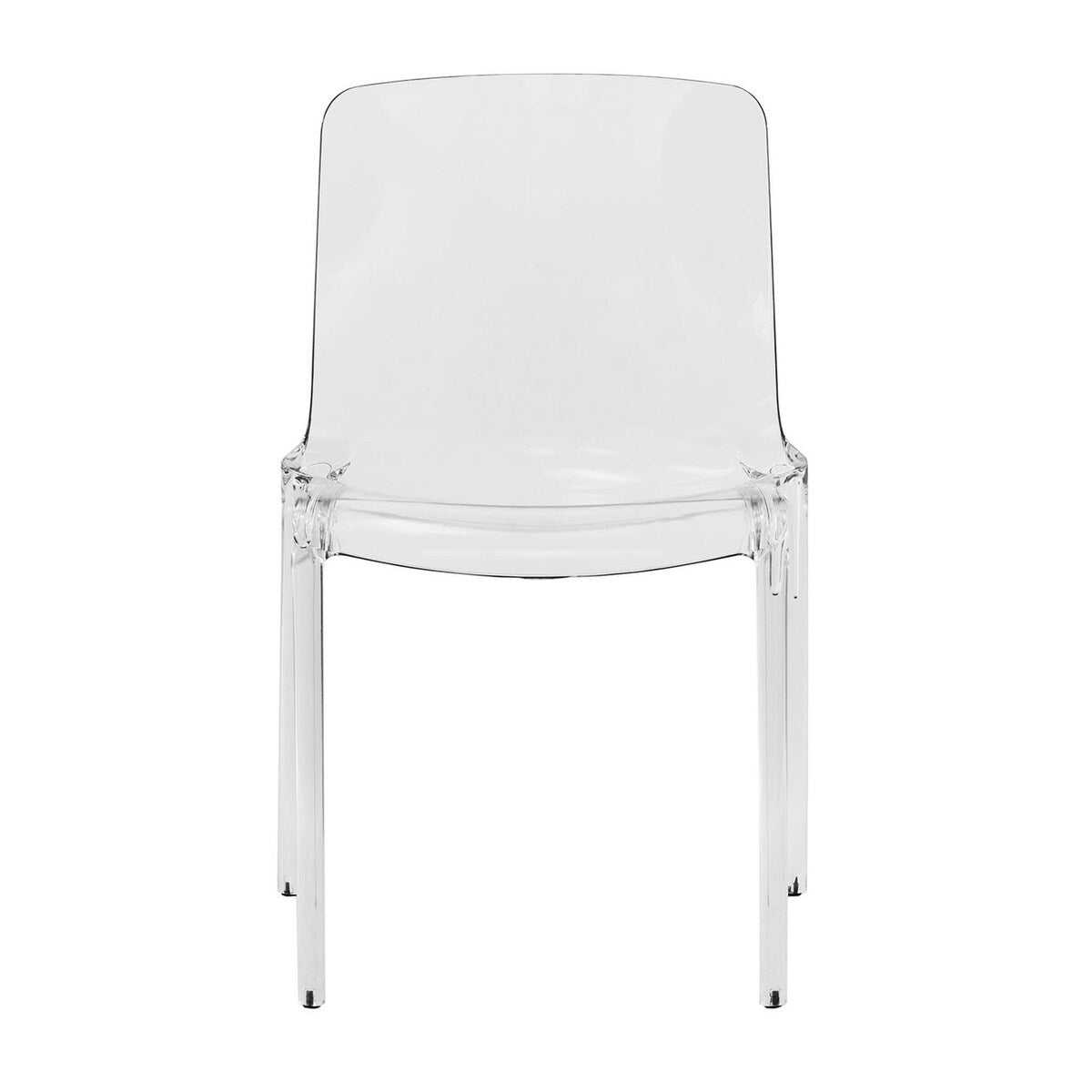 LeisureMod Murray Modern Dining Chair, Set of 2 - Clear