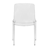 LeisureMod Murray Modern Dining Chair, Set of 2 - Clear