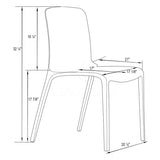 LeisureMod Murray Modern Dining Chair, Set of 2 - Clear