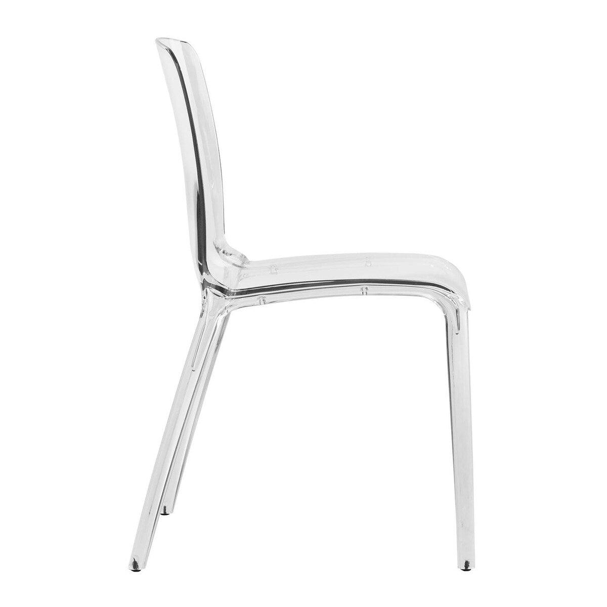 LeisureMod Murray Modern Dining Chair, Set of 2 - Clear