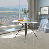 LeisureMod Murray Modern Dining Chair, Set of 2 - Clear