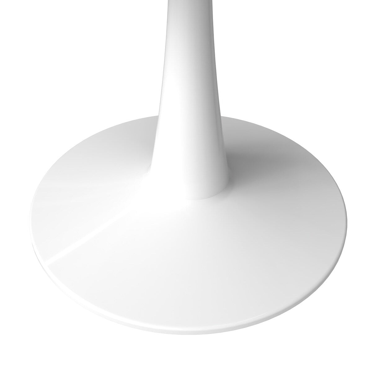 LeisureMod Bristol 40" Round Dining Table for 4 with MDF Wood Tabletop in White Steel Base for Kitchen & Dining Room