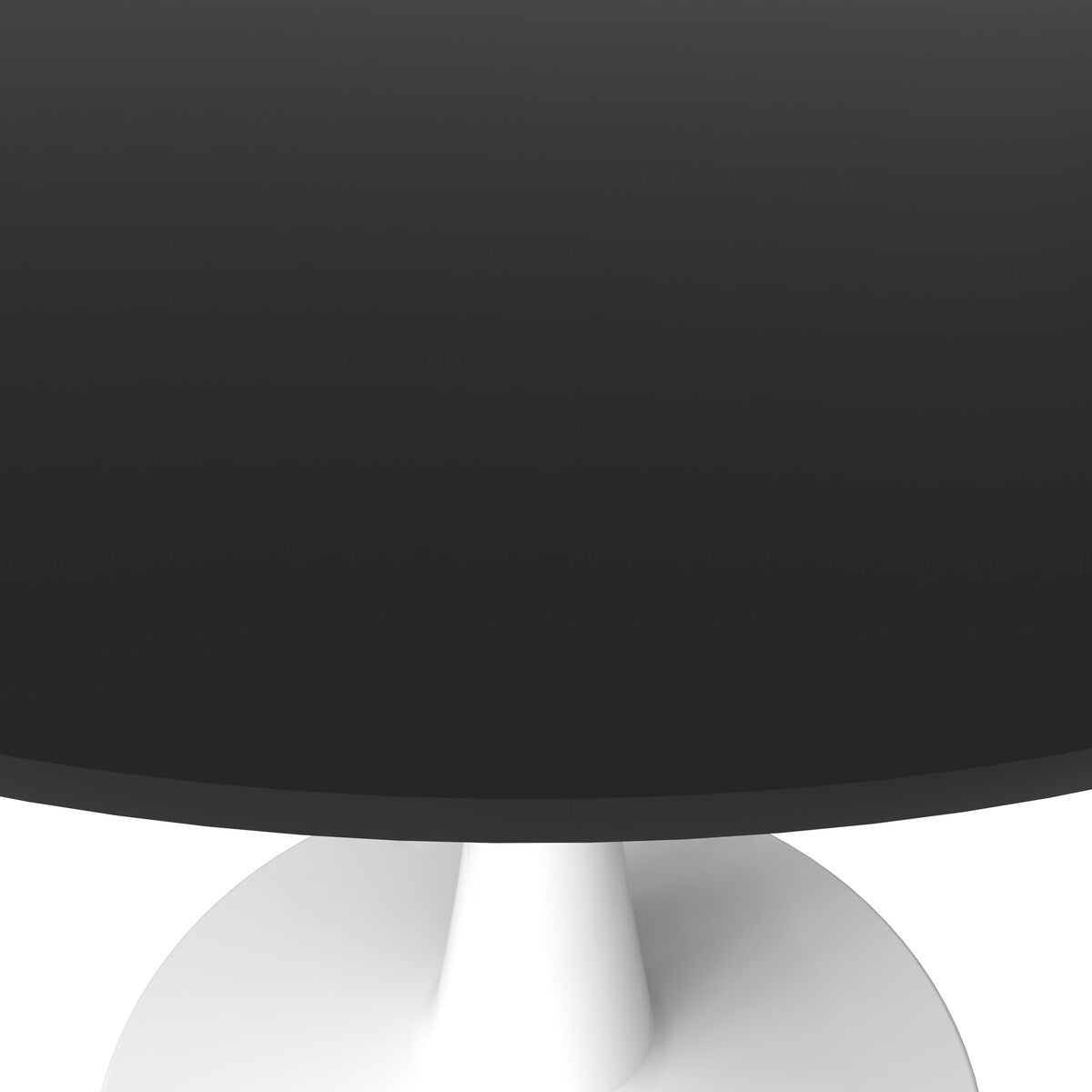 LeisureMod Bristol 40" Round Dining Table for 4 with MDF Wood Tabletop in White Steel Base for Kitchen & Dining Room
