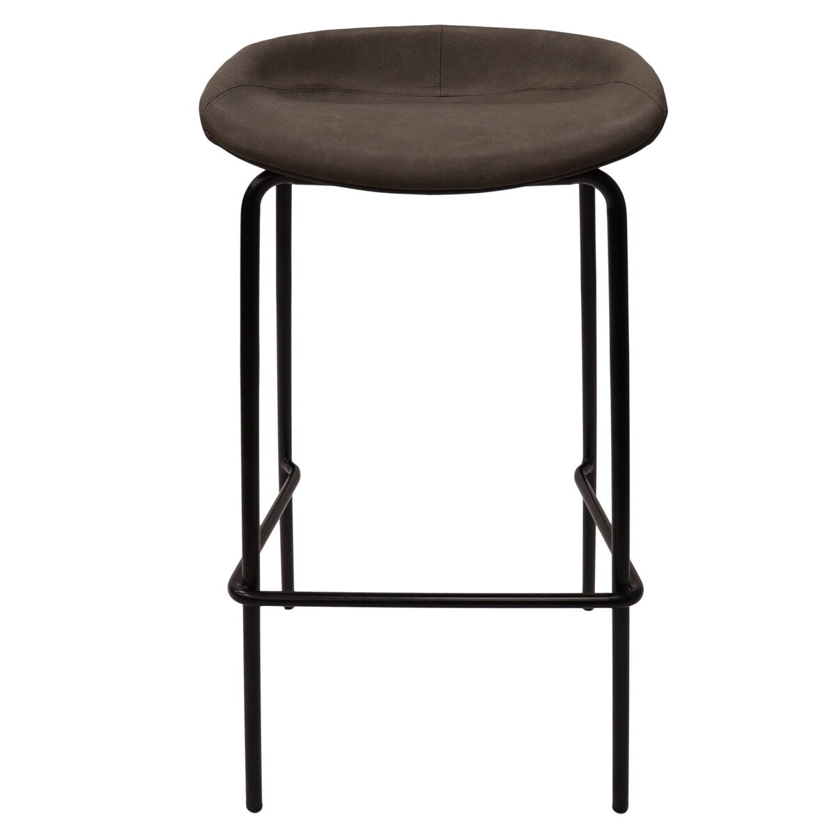 Leather Barstool with Powder-Coated Iron Frame Set of 2 Servos Series