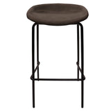 Leather Barstool with Powder-Coated Iron Frame Set of 2 Servos Series