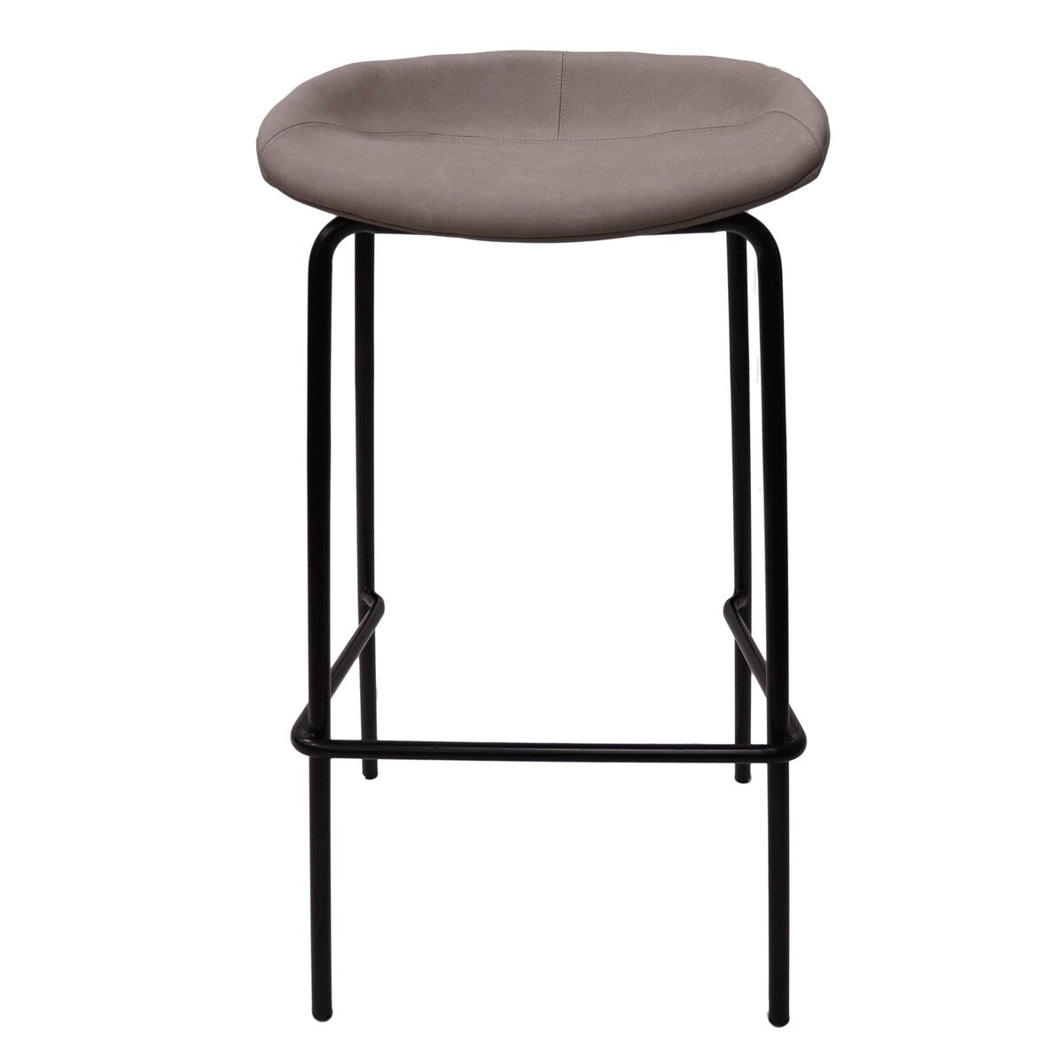 Leather Barstool with Powder-Coated Iron Frame Set of 2 Servos Series