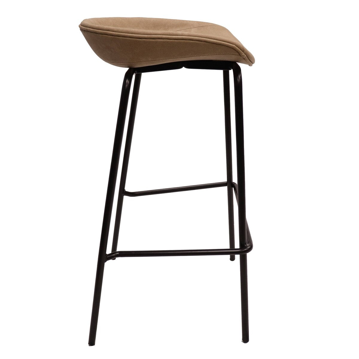 Leather Barstool with Powder-Coated Iron Frame Set of 2 Servos Series