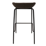 Leather Barstool with Powder-Coated Iron Frame Set of 2 Servos Series