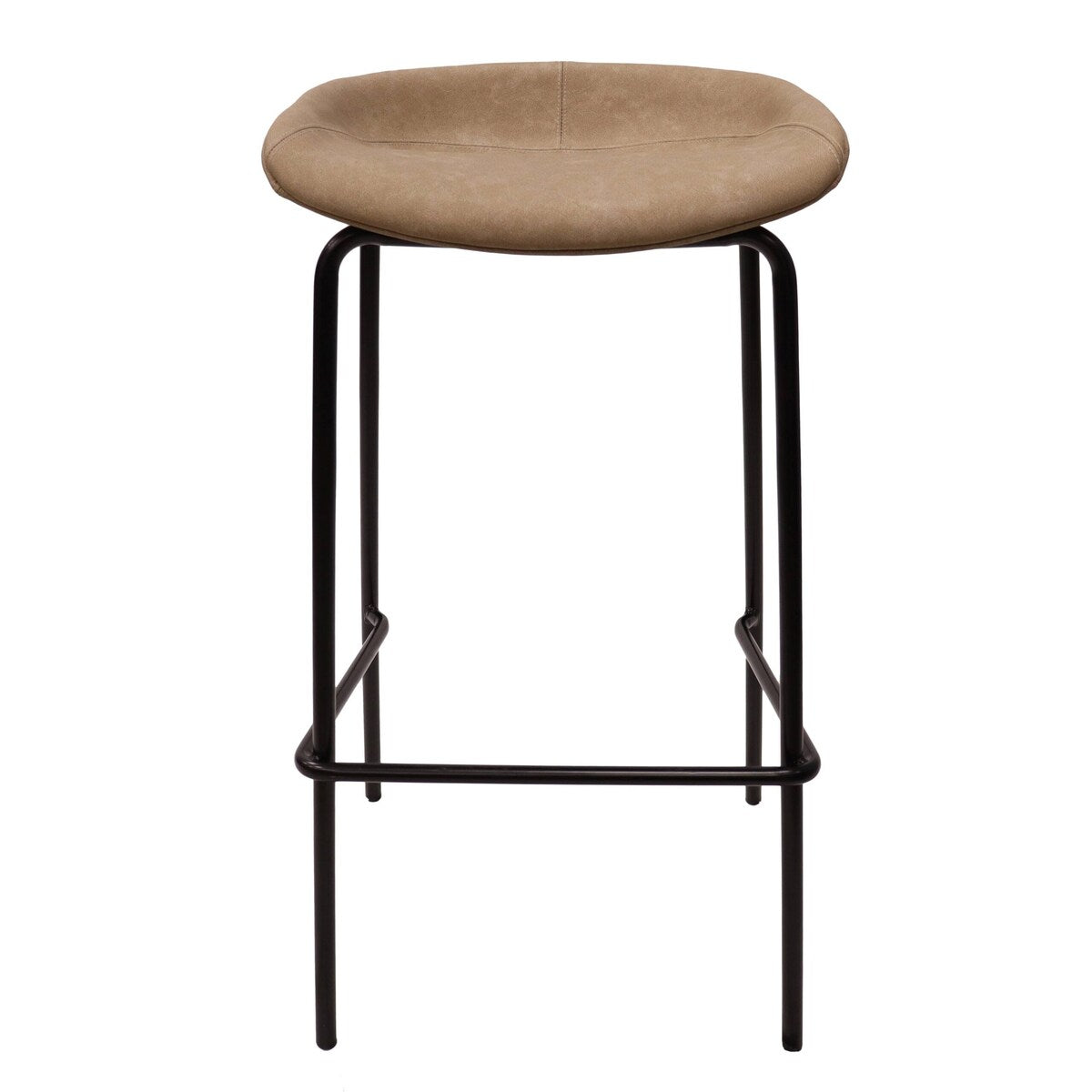 Leather Barstool with Powder-Coated Iron Frame Set of 2 Servos Series