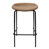 Leather Barstool with Powder-Coated Iron Frame Set of 2 Servos Series
