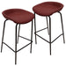 Leather Barstool with Powder-Coated Iron Frame Set of 2 Servos Series