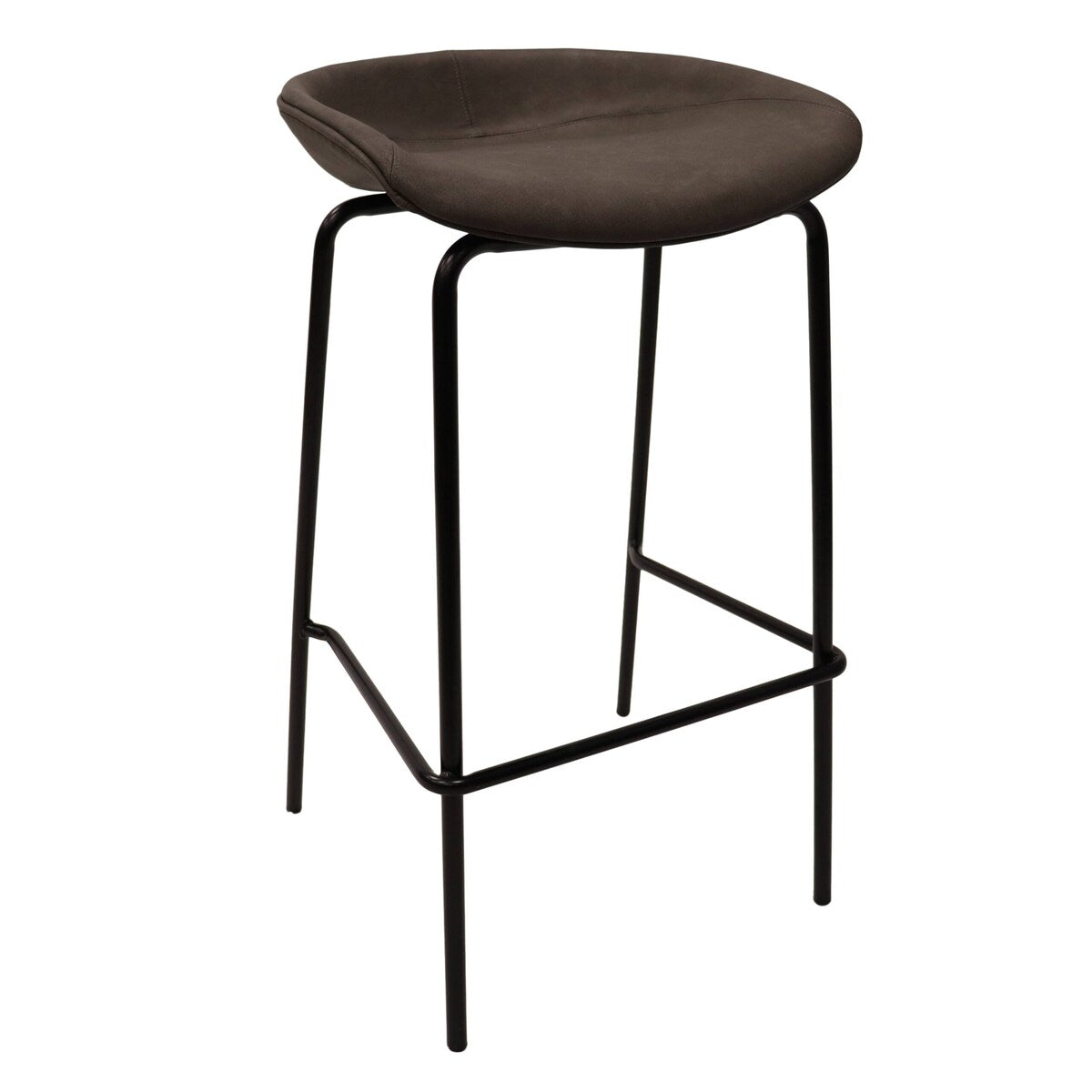Leather Barstool with Powder-Coated Iron Frame Set of 2 Servos Series