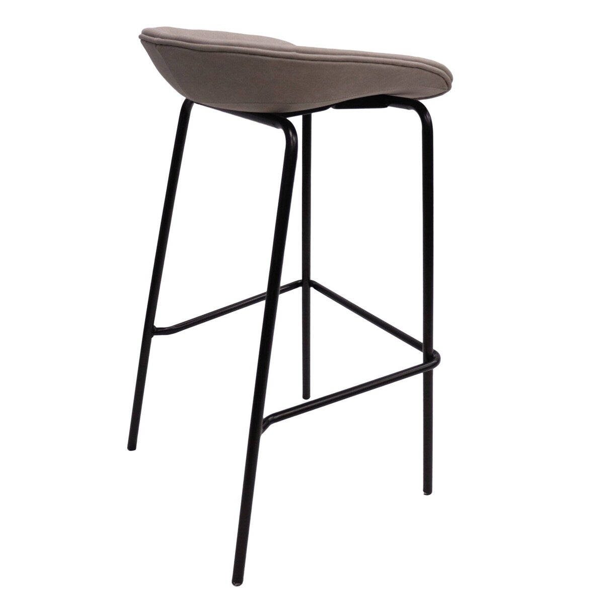 Leather Barstool with Powder-Coated Iron Frame Set of 2 Servos Series
