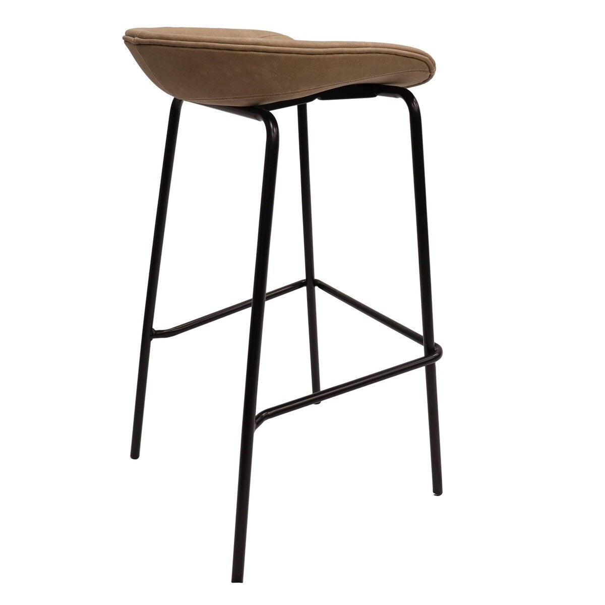Leather Barstool with Powder-Coated Iron Frame Set of 2 Servos Series