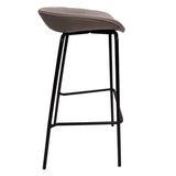 Leather Barstool with Powder-Coated Iron Frame Set of 2 Servos Series