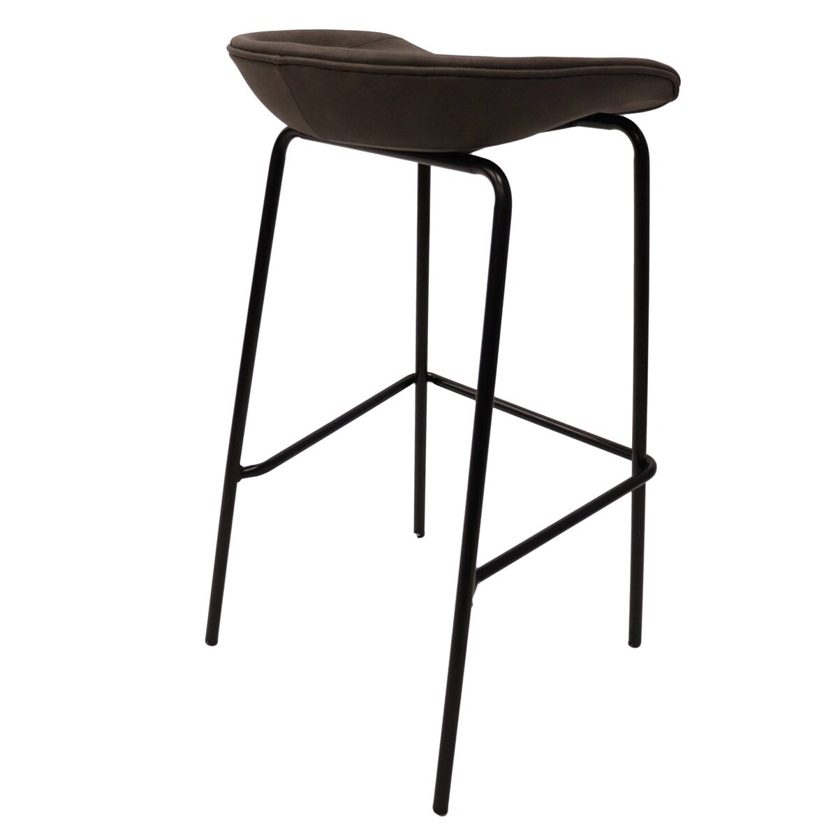 Leather Barstool with Powder-Coated Iron Frame Set of 2 Servos Series