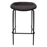 Leather Barstool with Powder-Coated Iron Frame Set of 2 Servos Series