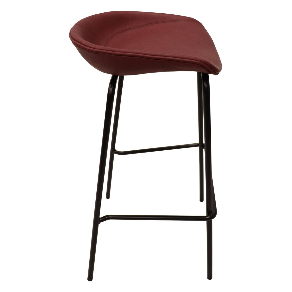 Leather Barstool with Powder-Coated Iron Frame Set of 2 Servos Series