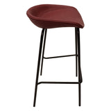Leather Barstool with Powder-Coated Iron Frame Set of 2 Servos Series