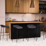 Leather Barstool with Powder-Coated Iron Frame Servos Series